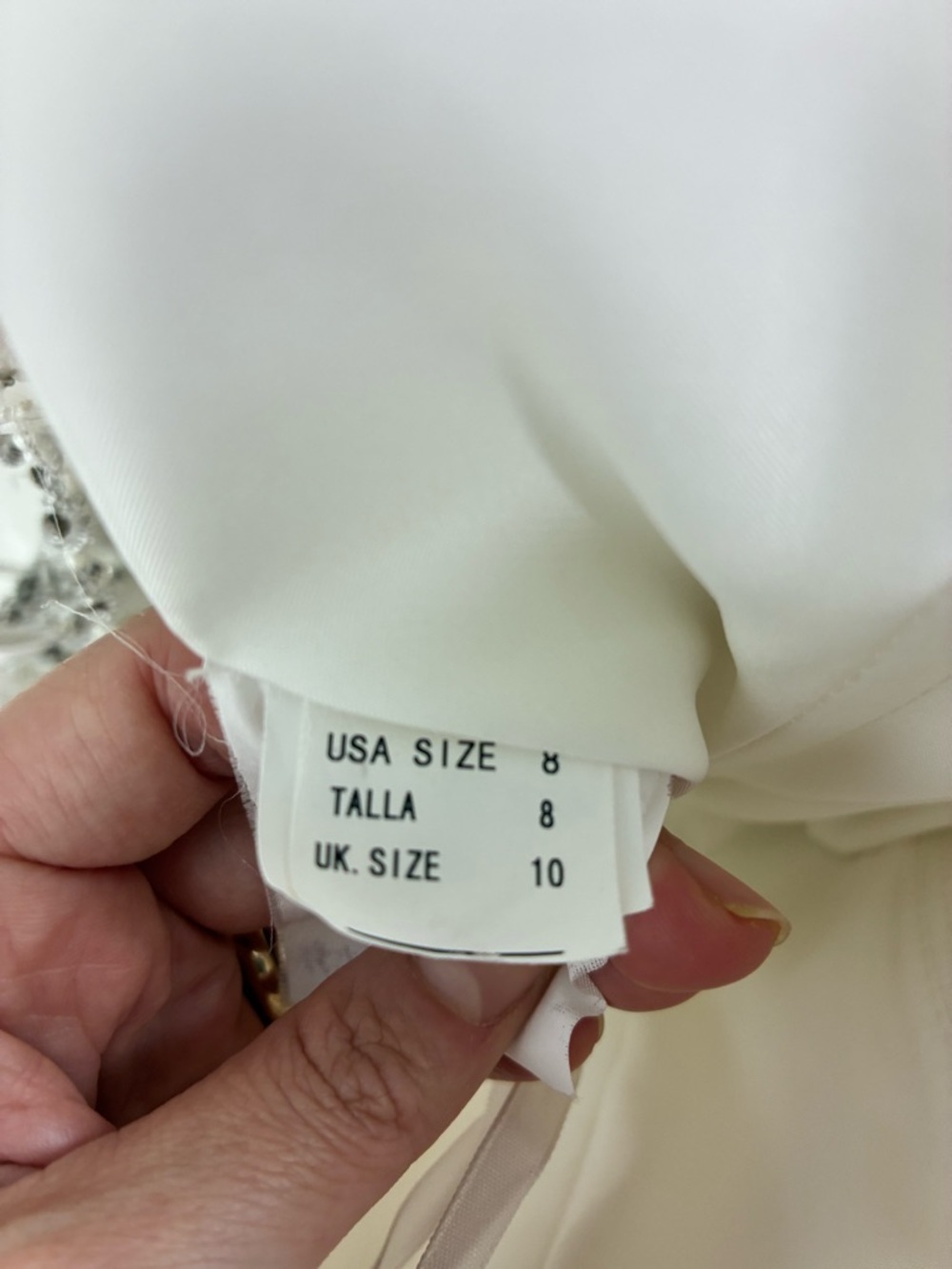 MORI LEE Weadding Dress 2873 Off-White USA 8 Crystal Beaded Tulle Ball Veil - Picture 17 of 17